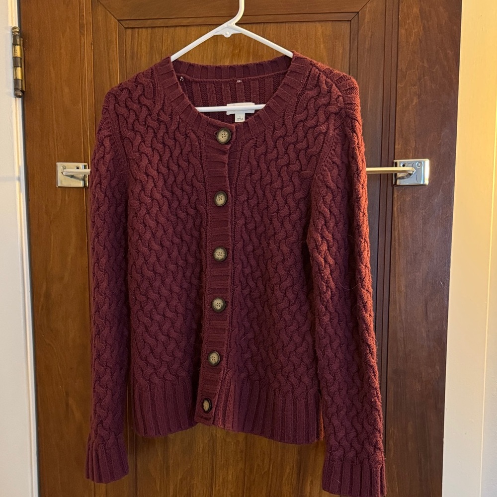 St. John's Bay Maroon Cable Knit Cardigan